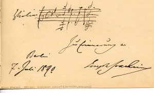 Joachim composition autograph